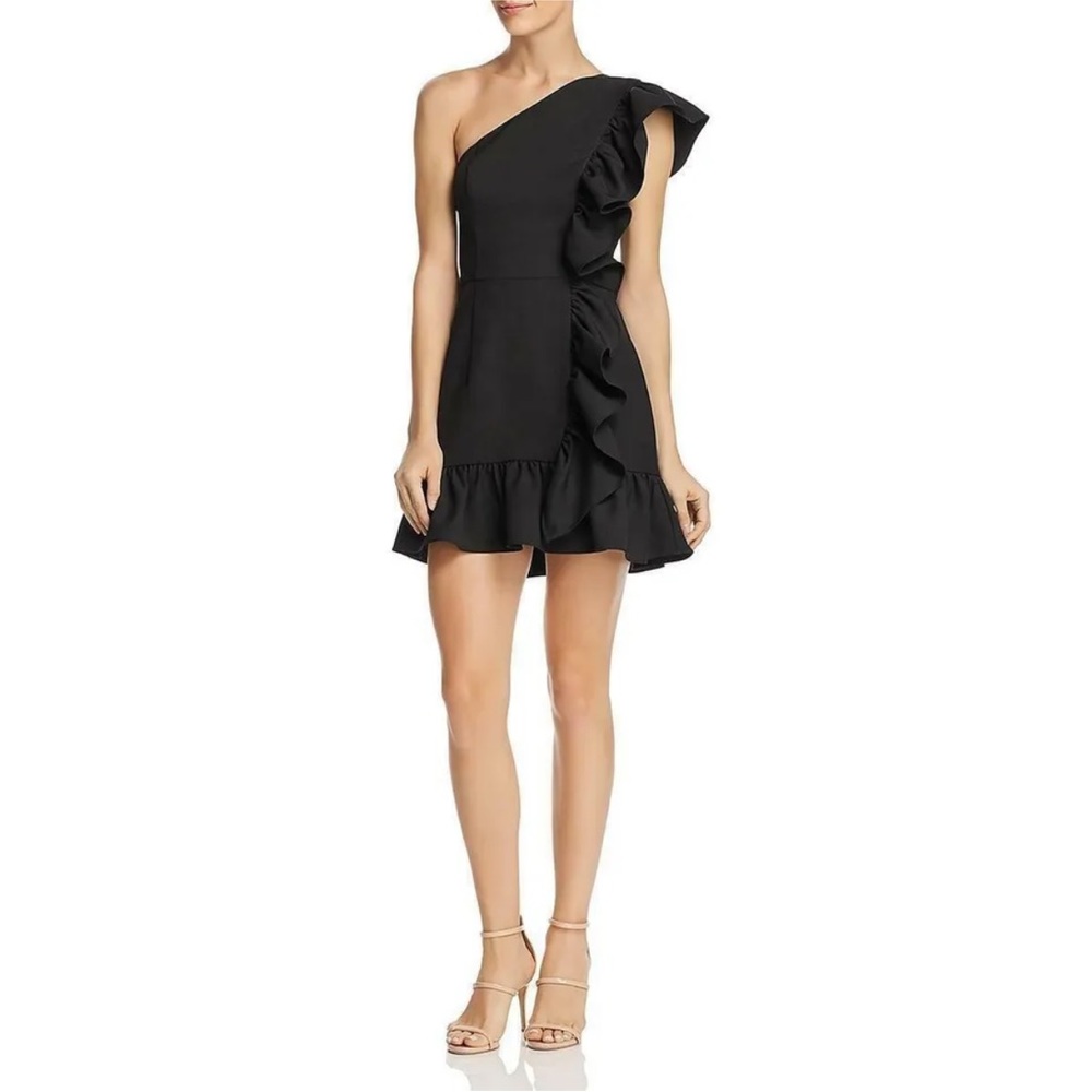 NEW Jarlo One Shoulder Ruffle Mini Cocktail Dress lbd